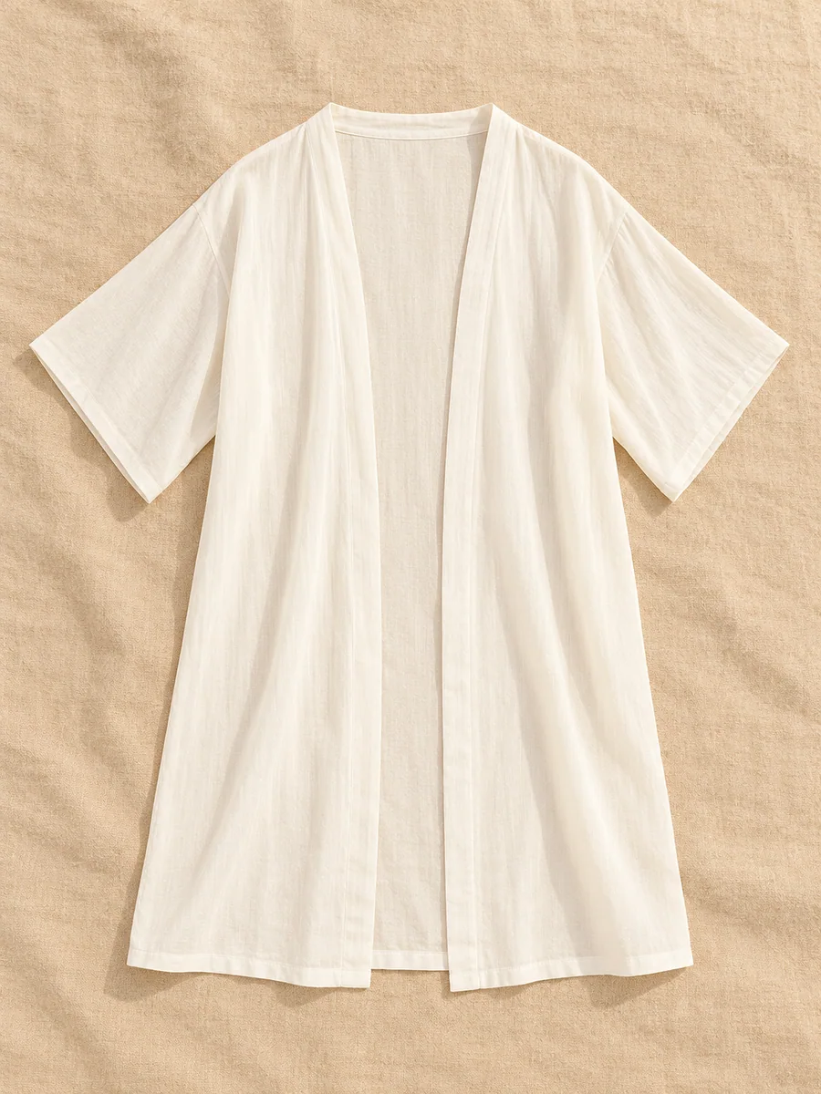 Saída de Praia Kimono na cor Branco